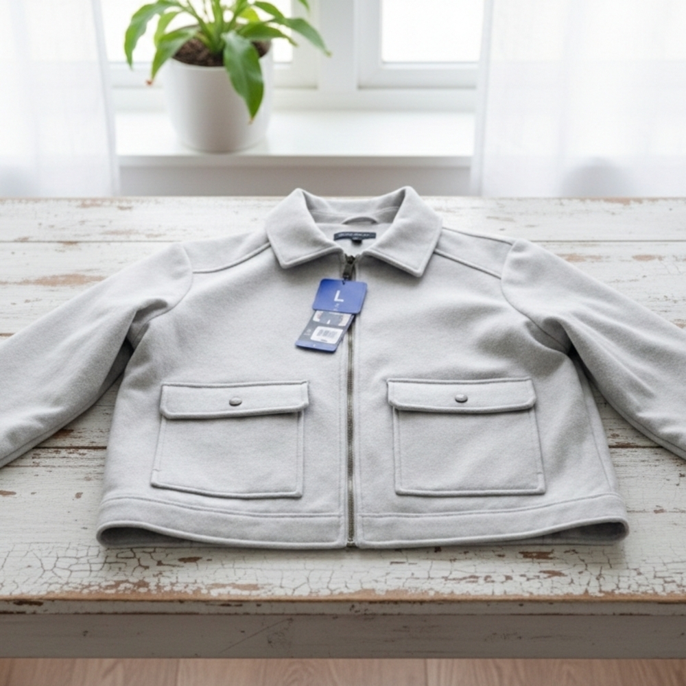 Banana Republic Women's Light Gray Polyester Jacket Size L - Picture 5 of 11